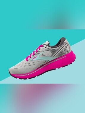 Brooks Ghost 14 Running Shoes Gray/Pink Women's Size 10